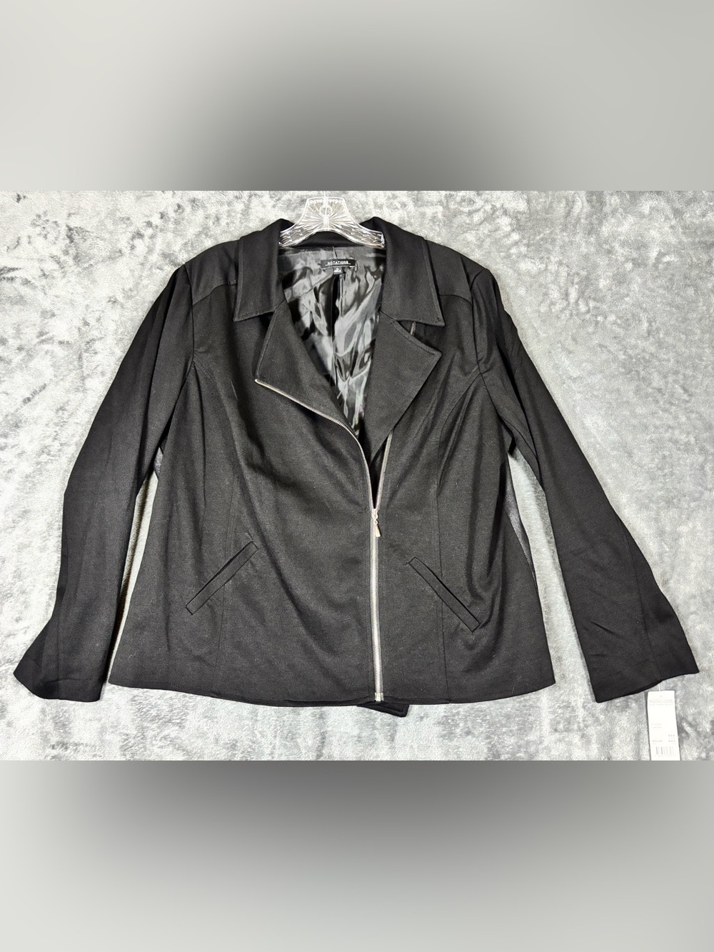 NWT Notations Zip Front Black Blazer Women’s XL Jacket‎